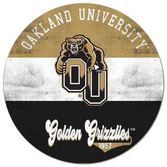 Oakland Golden Grizzlies 20'' x 20'' Retro Logo Circle Sign