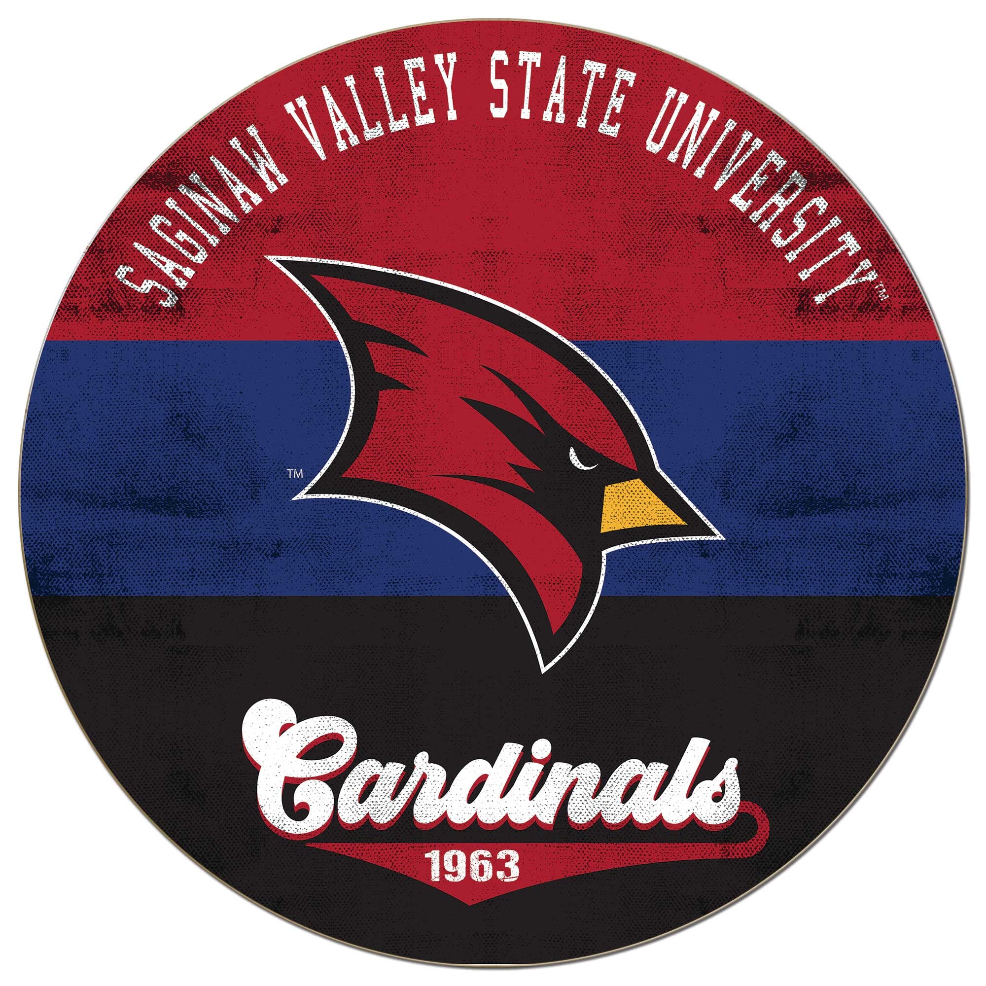 Saginaw Valley State Cardinals 20'' x 20'' Retro Logo Circle Sign