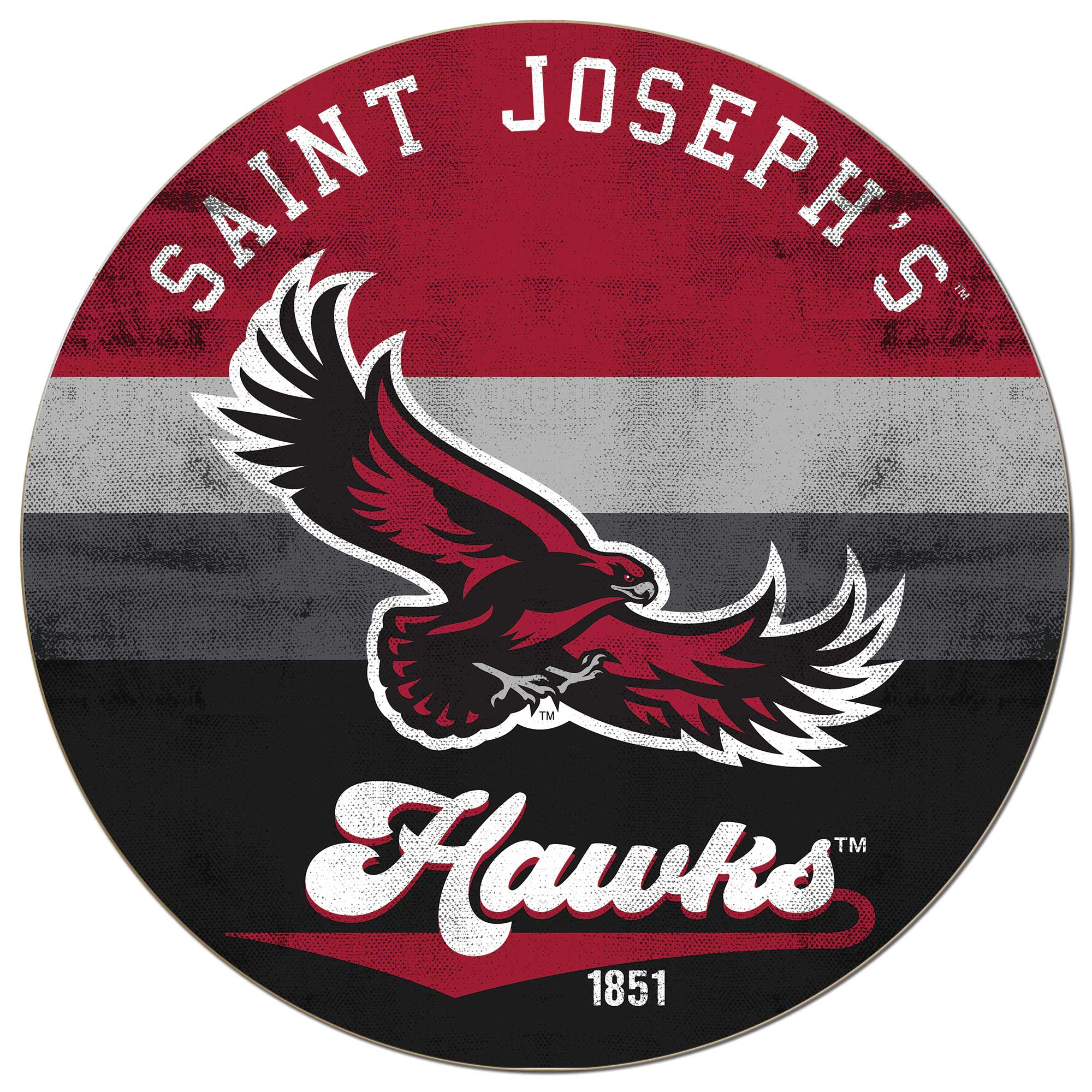 Saint Joseph's Hawks 20'' x 20'' Retro Logo Circle Sign