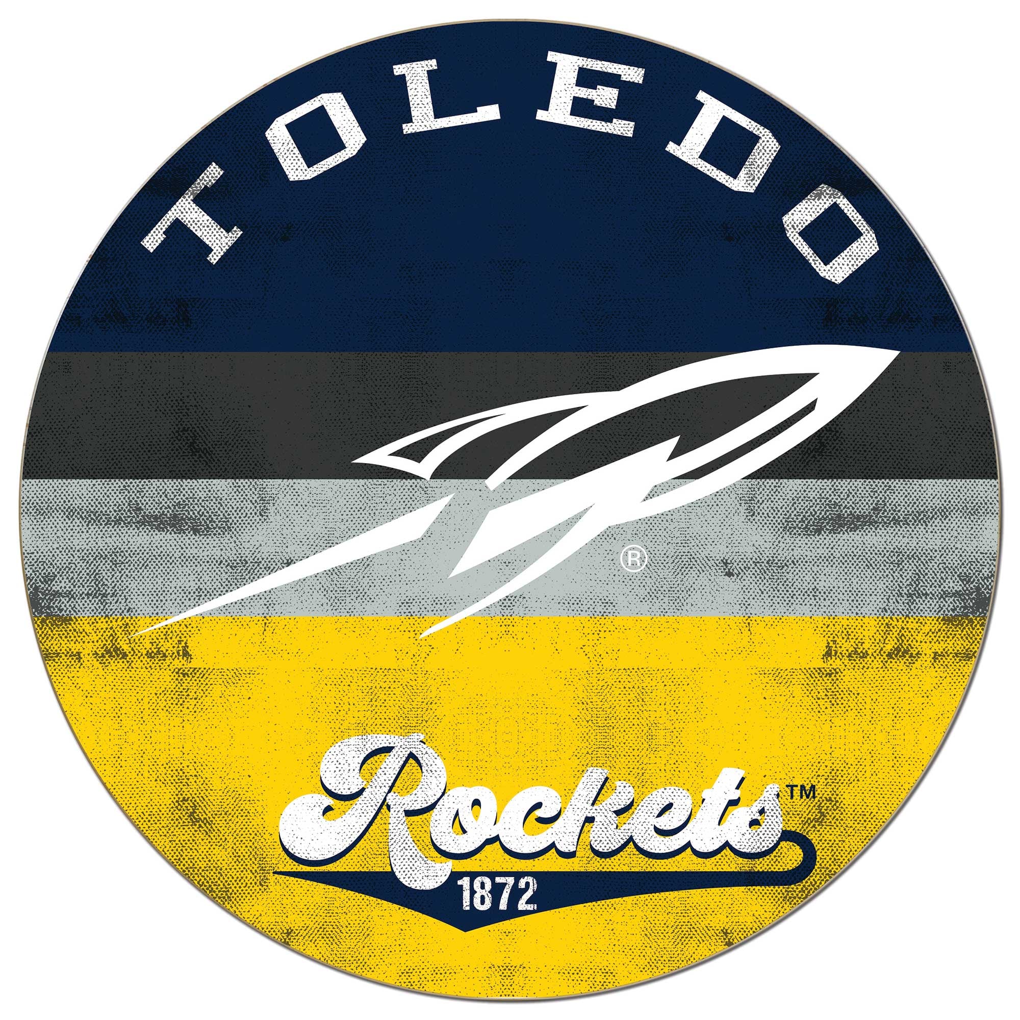 Toledo Rockets 20'' x 20'' Retro Logo Circle Sign