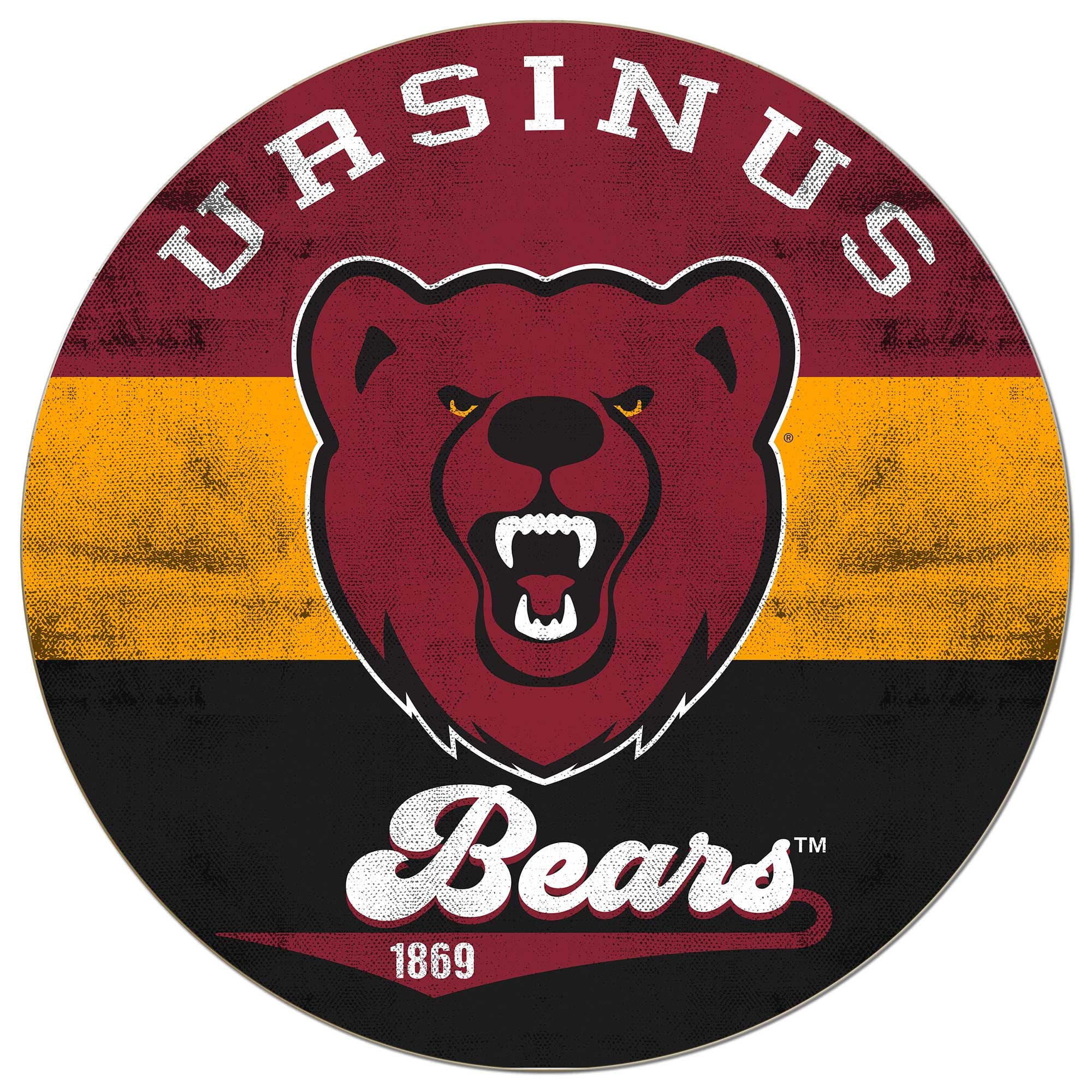 Ursinus Bears 20'' x 20'' Retro Logo Circle Sign