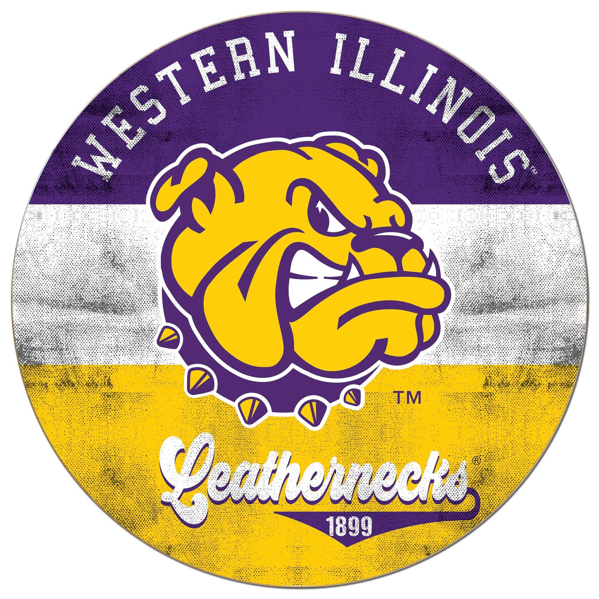 Western Illinois Leathernecks 20'' x 20'' Retro Logo Circle Sign