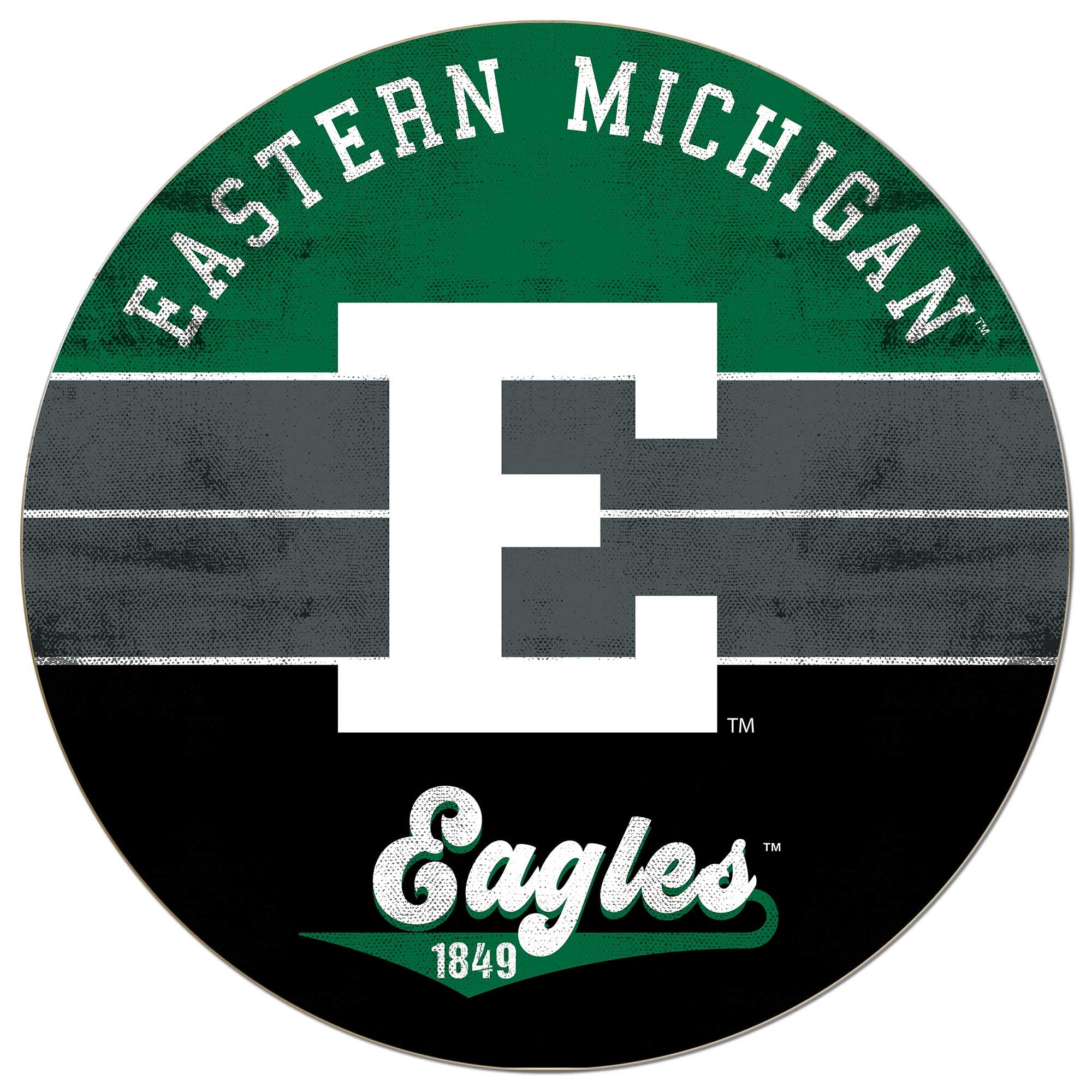Eastern Michigan Eagles 20'' x 20'' Retro Logo Circle Sign