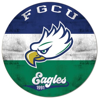Florida Gulf Coast Eagles 20'' x 20'' Retro Logo Circle Sign