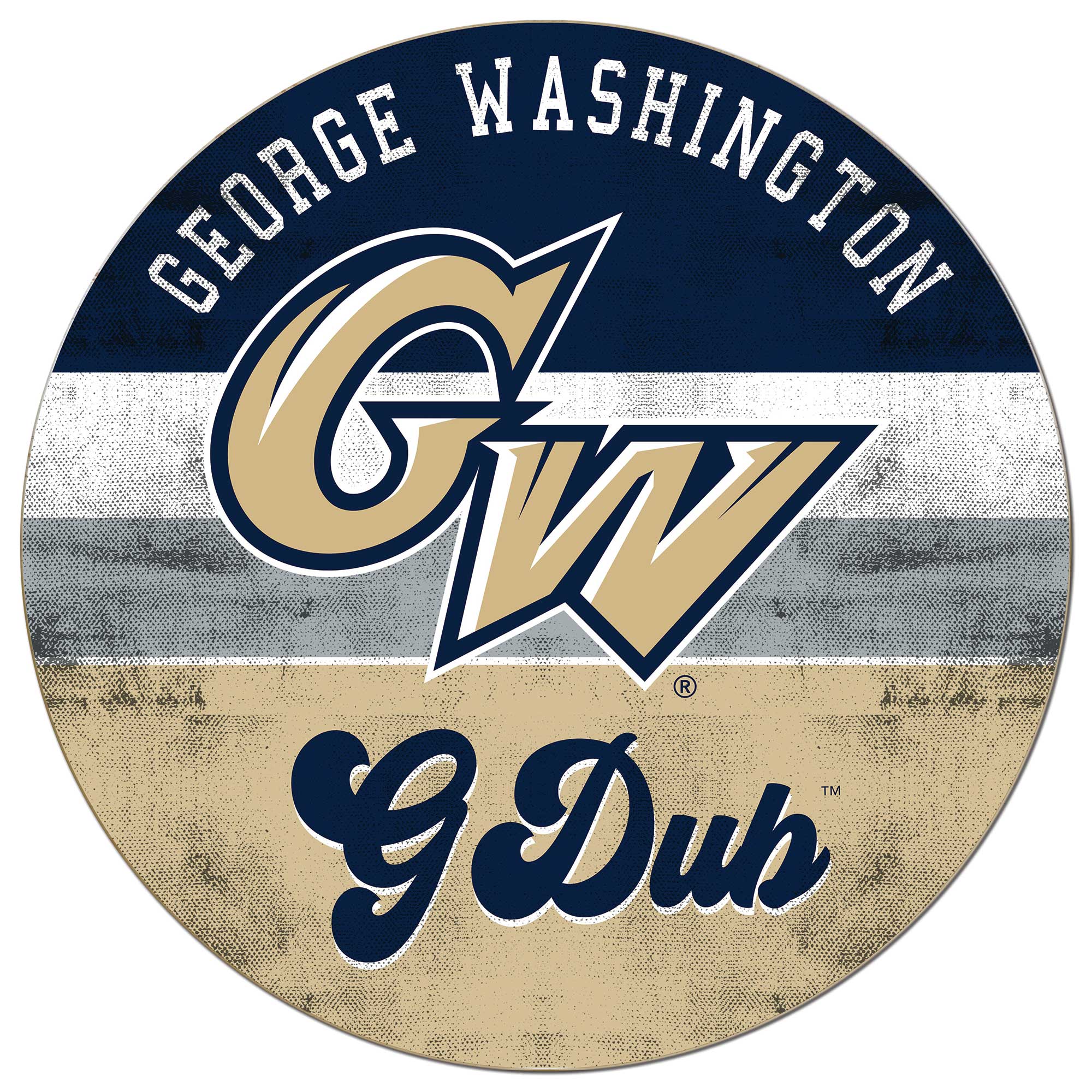 George Washington University 20'' x 20'' Retro Logo Circle Sign