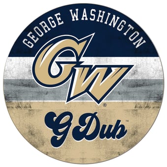 George Washington University 20'' x 20'' Retro Logo Circle Sign