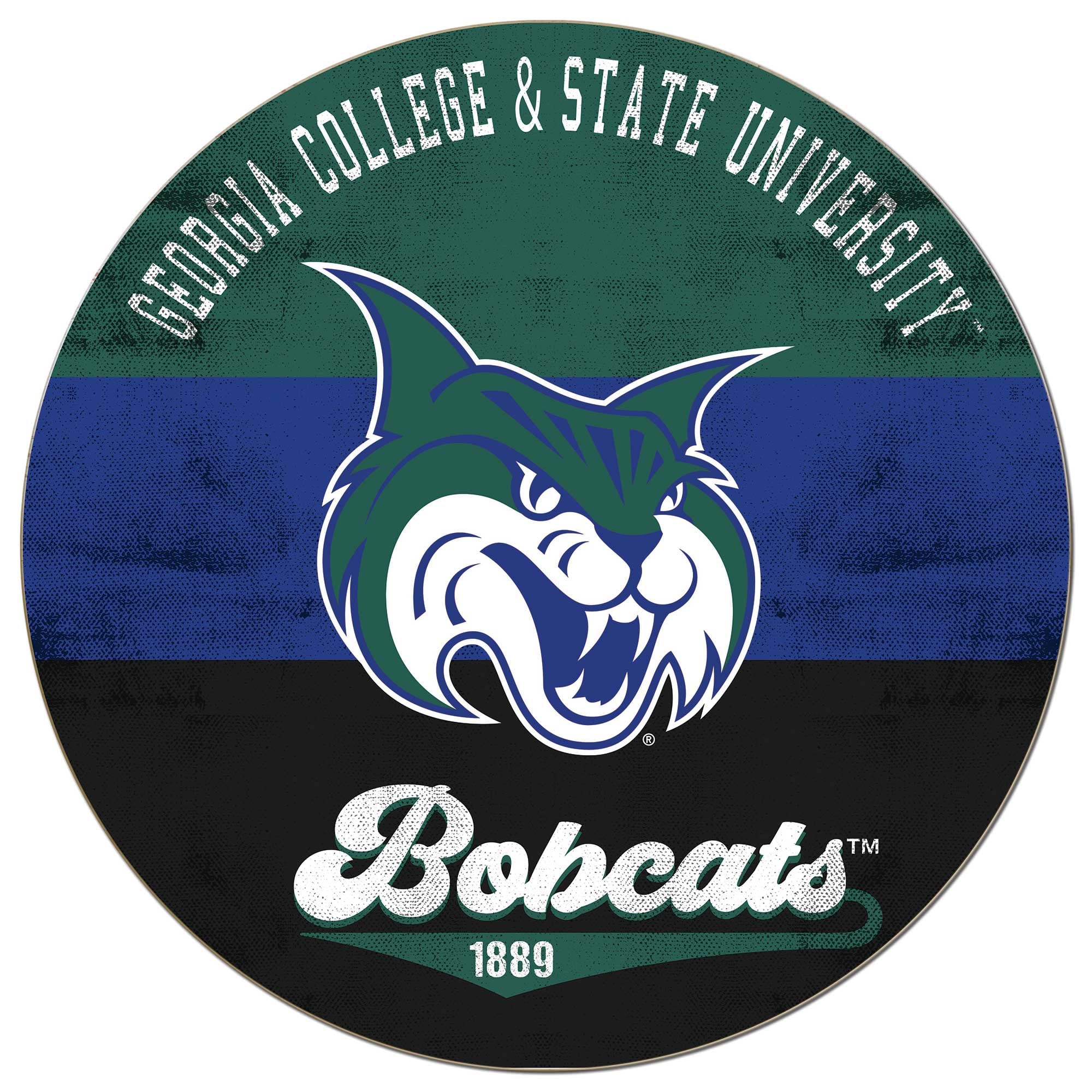 Georgia College Bobcats 20'' x 20'' Retro Logo Circle Sign