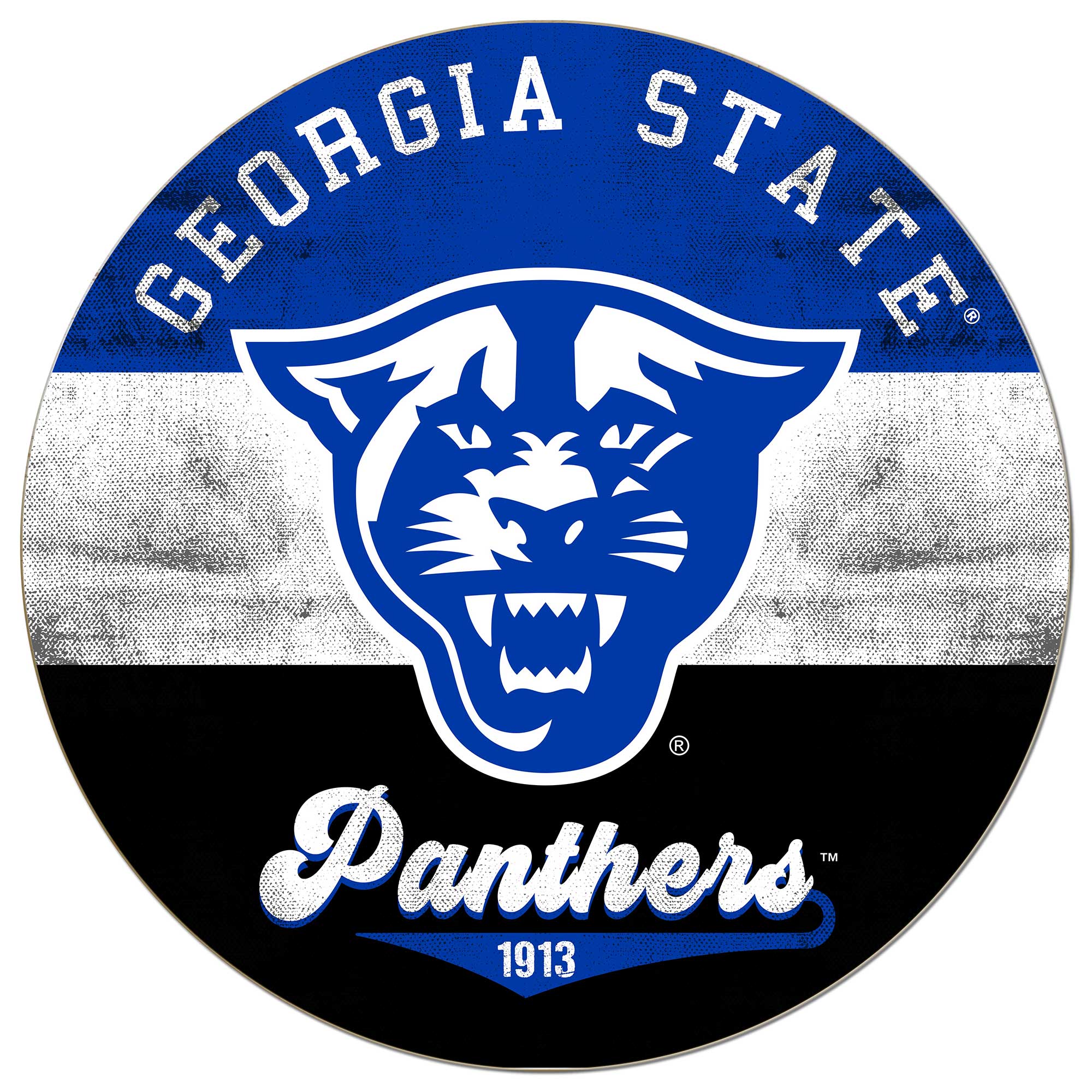 Georgia State Panthers 20'' x 20'' Retro Logo Circle Sign