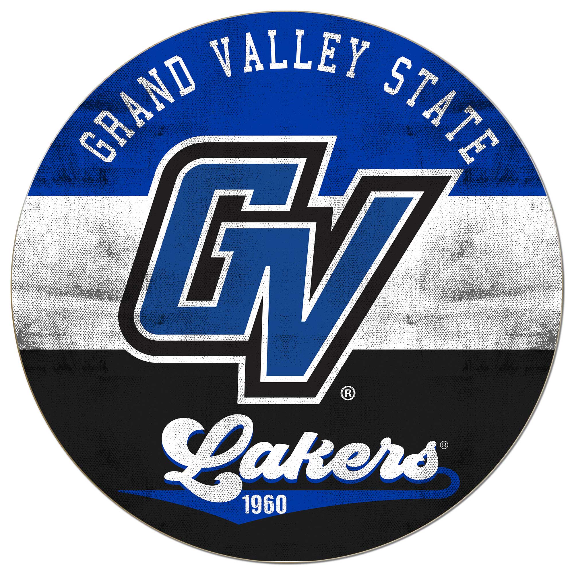 Grand Valley State Lakers 20'' x 20'' Retro Logo Circle Sign