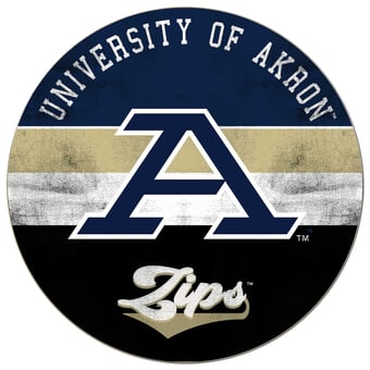 Akron Zips 20'' x 20'' Retro Logo Circle Sign