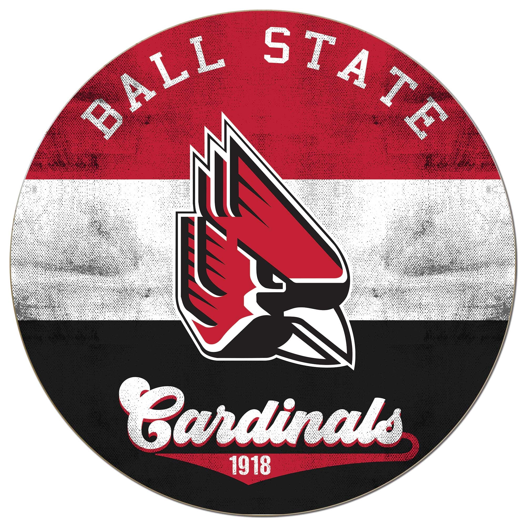 Ball State Cardinals 20'' x 20'' Retro Logo Circle Sign