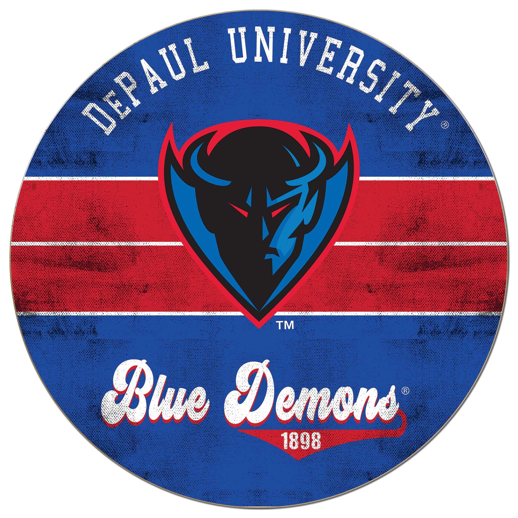 DePaul Blue Demons 20'' x 20'' Retro Logo Circle Sign