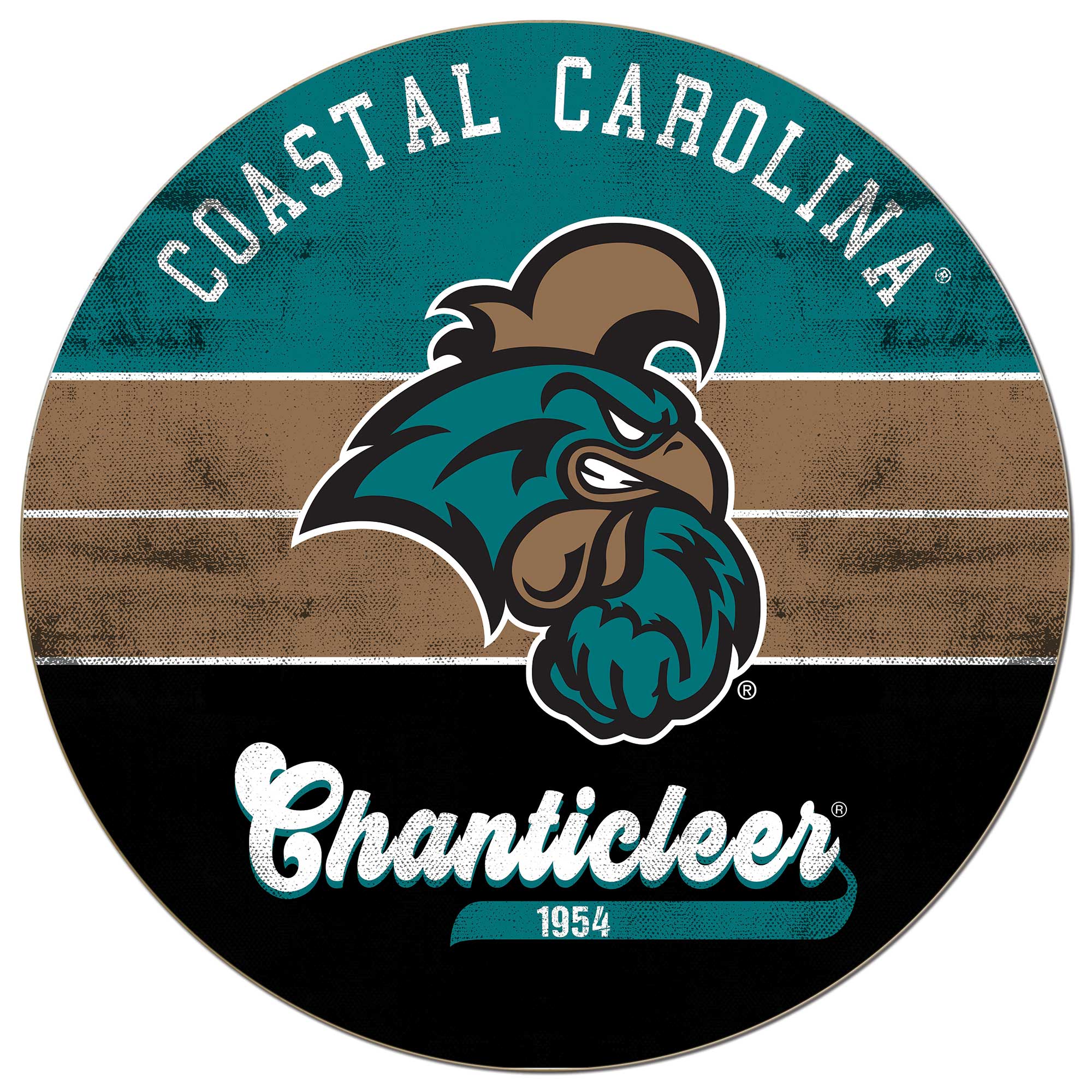 Coastal Carolina Chanticleers 20'' x 20'' Retro Logo Circle Sign