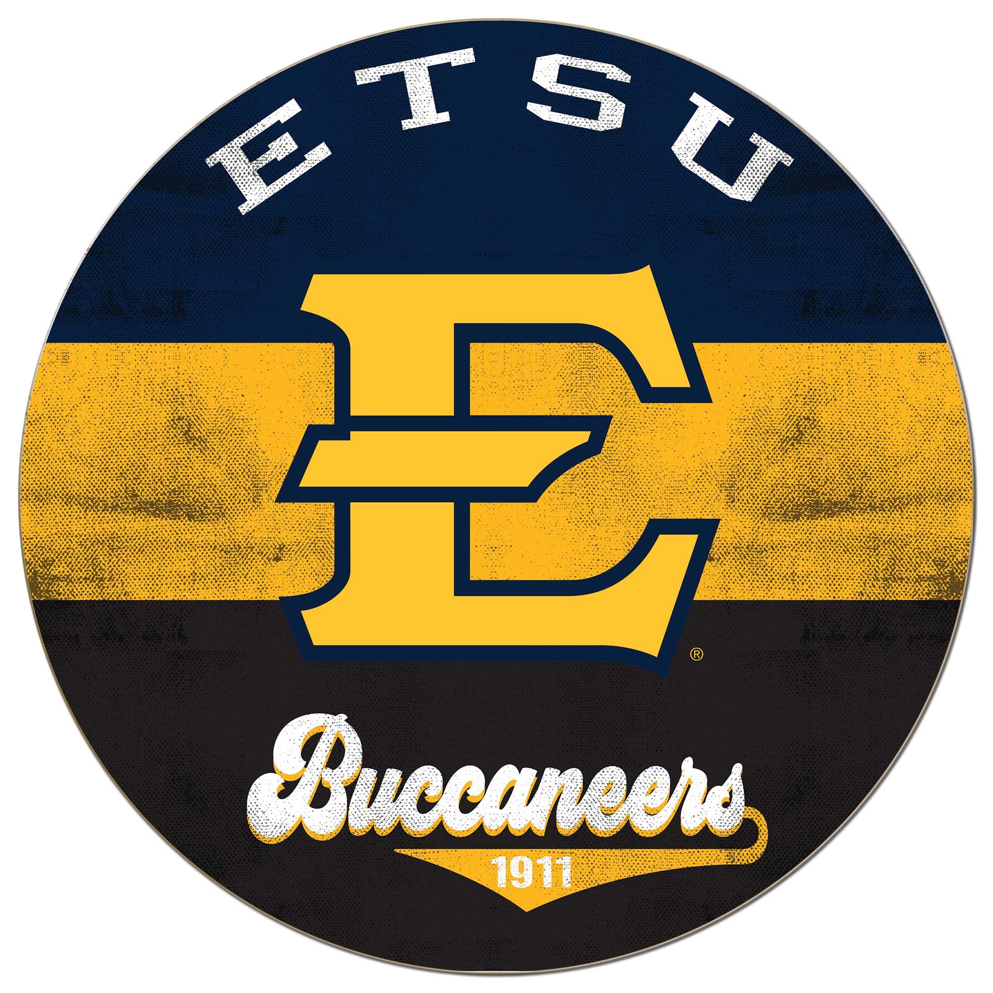 ETSU Buccaneers 20'' x 20'' Retro Logo Circle Sign