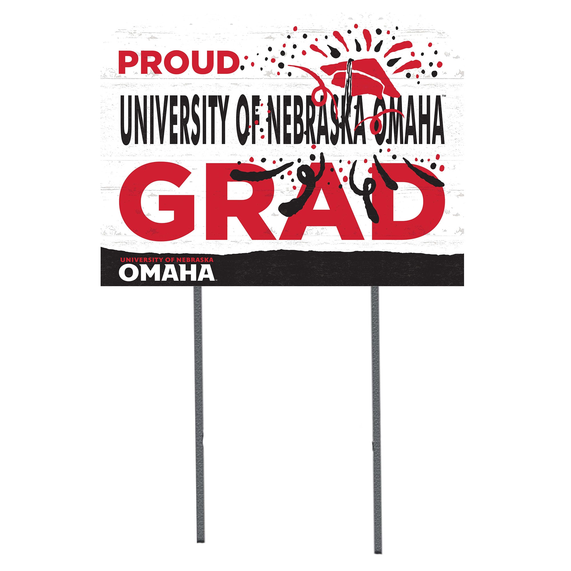 Nebraska Omaha Mavericks 18'' x 24'' Proud Graduate Yard Sign