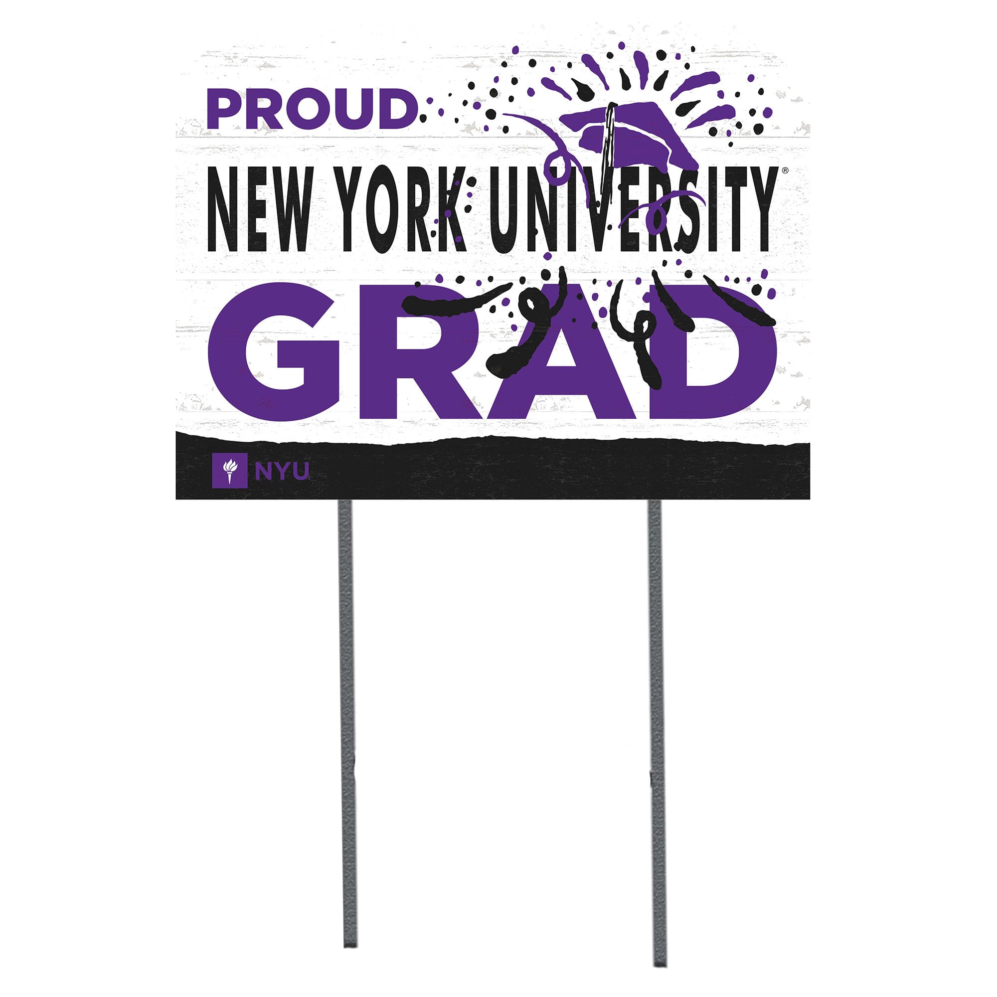 NYU Violets 18'' x 24'' Proud Graduate Yard Sign