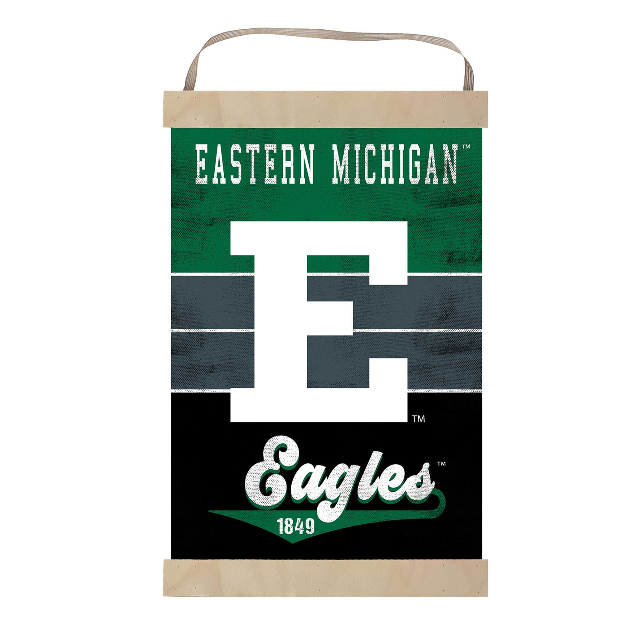 Eastern Michigan Eagles Reversible Retro Logo Banner Sign Eastern Michigan Eagles Reversible Retro Logo Banner Sign
