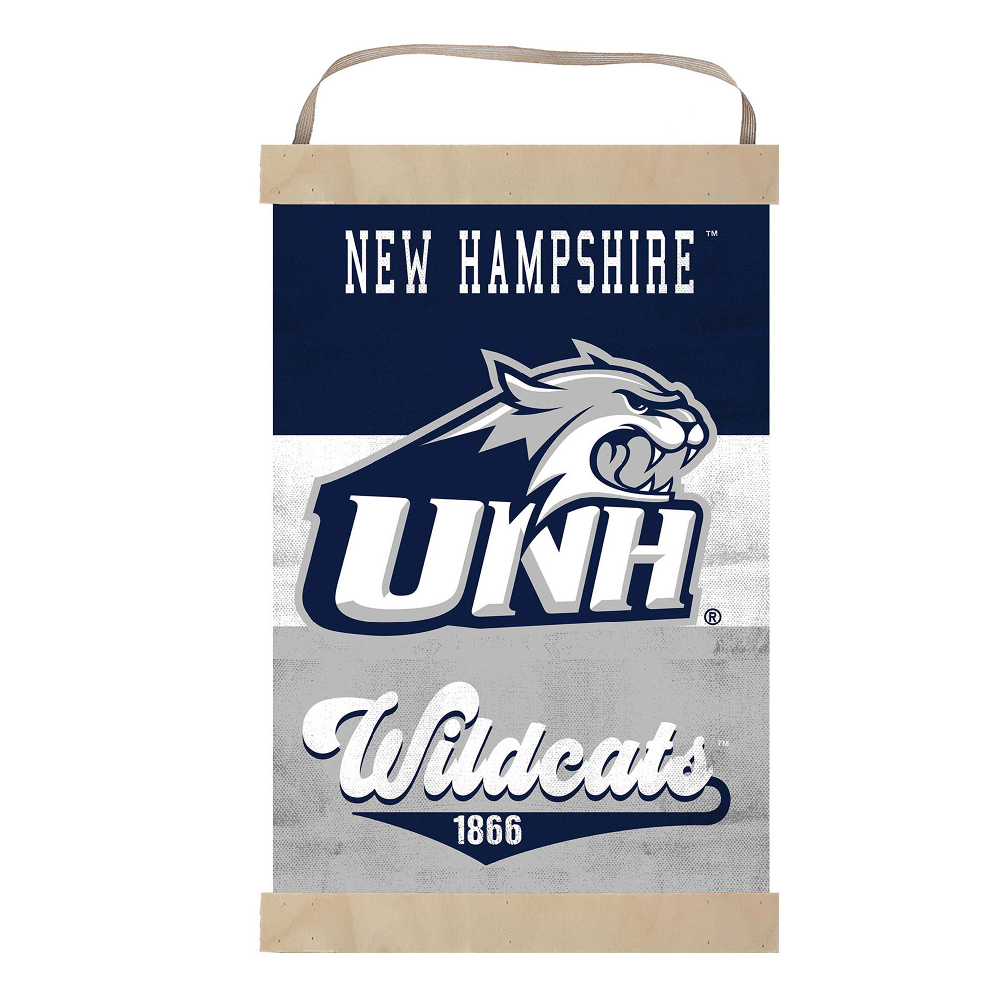New Hampshire Wildcats Reversible Retro Logo Banner Sign