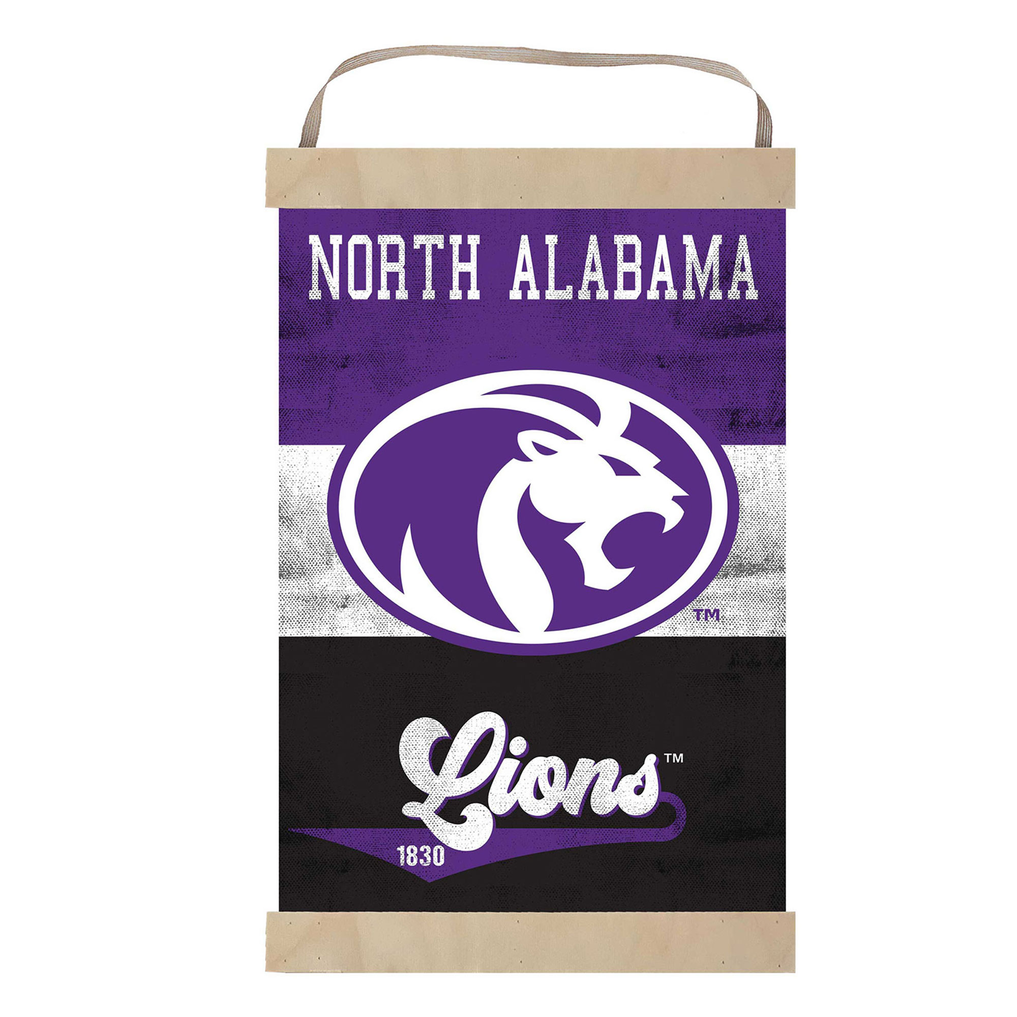 North Alabama Lions Reversible Retro Logo Banner Sign