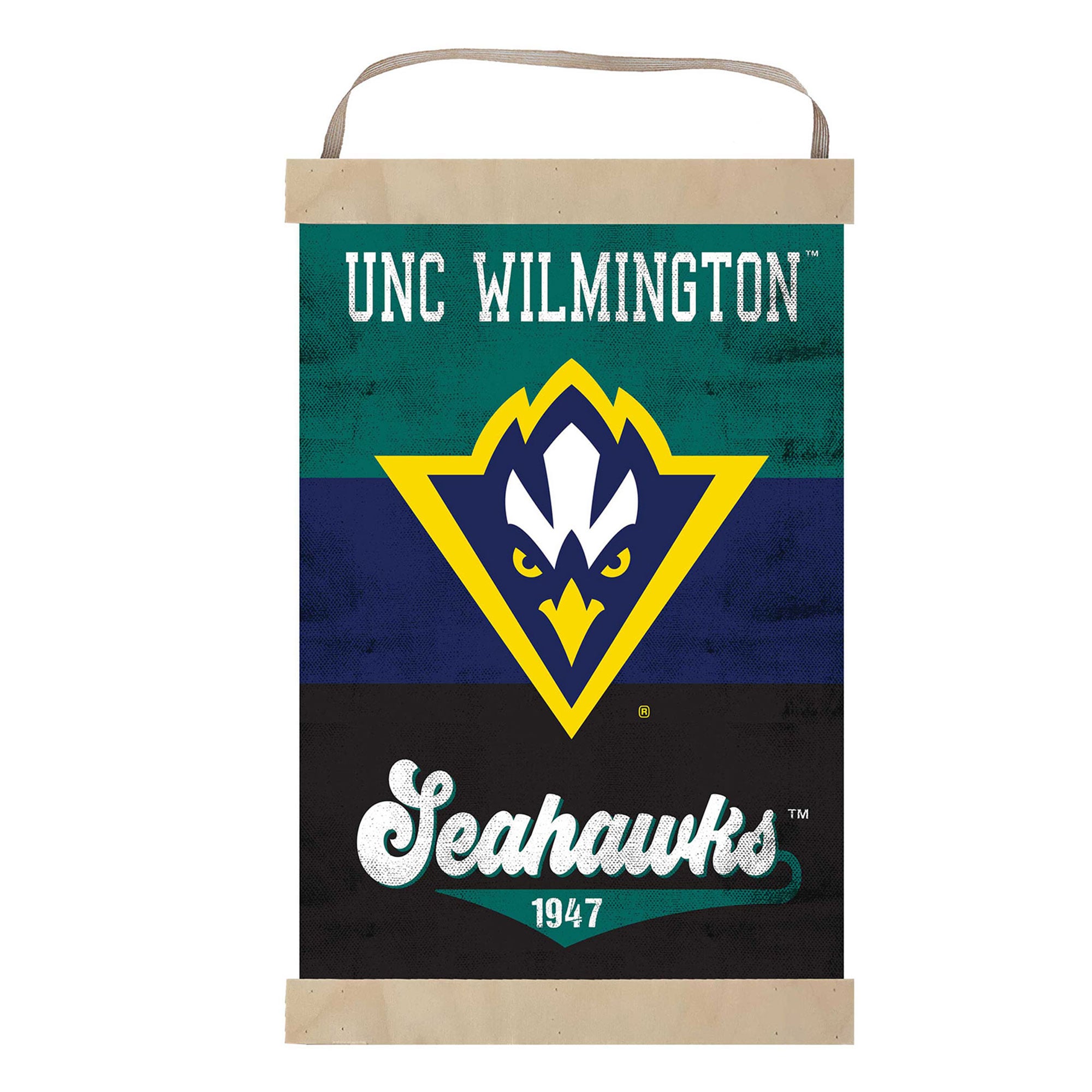 UNC Wilmington Seahawks Reversible Retro Logo Banner Sign