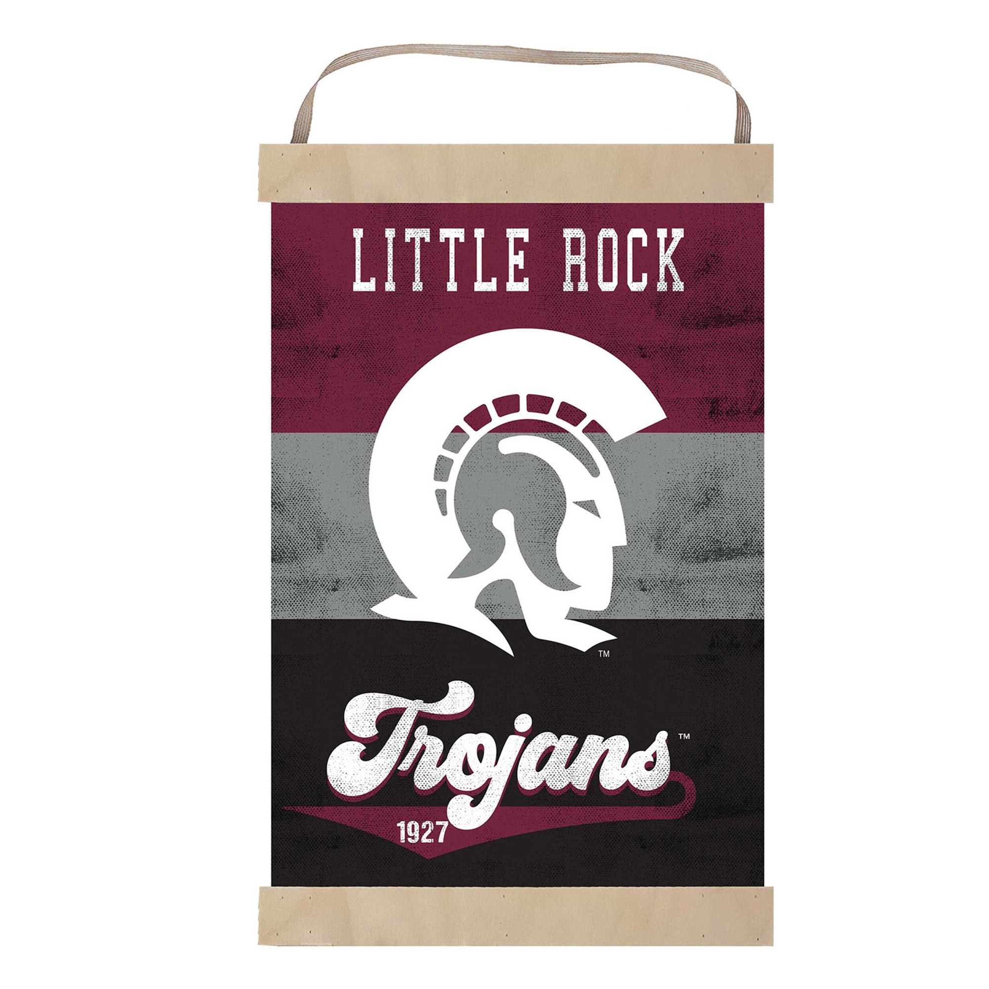 Arkansas Little Rock Trojans Reversible Retro Logo Banner Sign