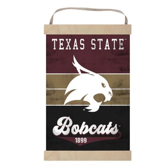 Texas State Bobcats Reversible Retro Logo Banner Sign