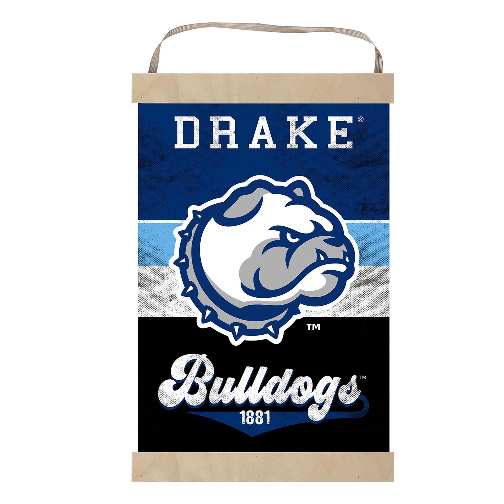 Drake Bulldogs Reversible Retro Logo Banner Sign