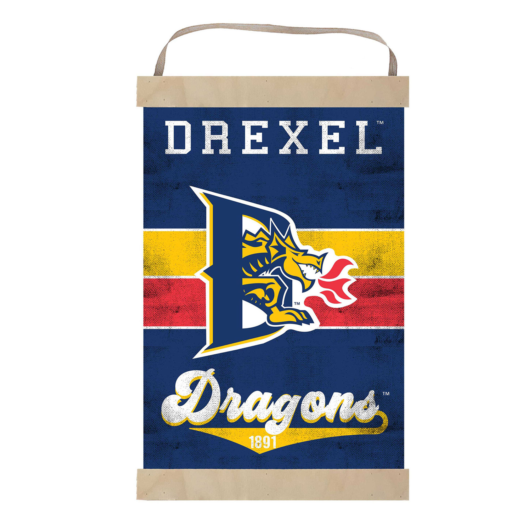 Drexel Dragons Reversible Retro Logo Banner Sign