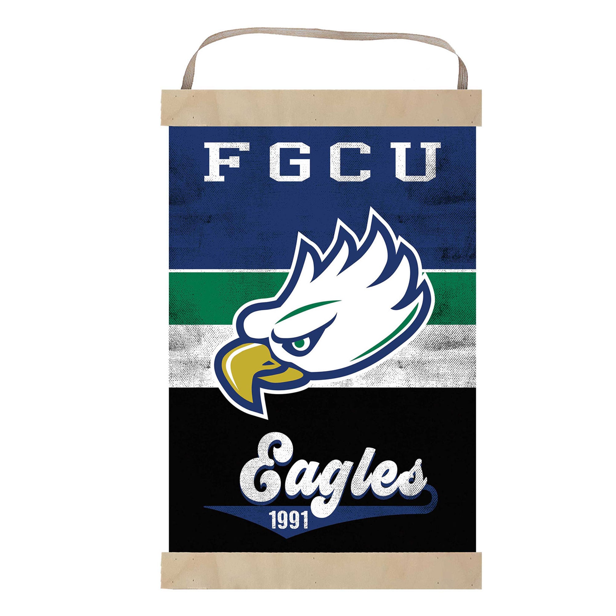 Florida Gulf Coast Eagles Reversible Retro Logo Banner Sign