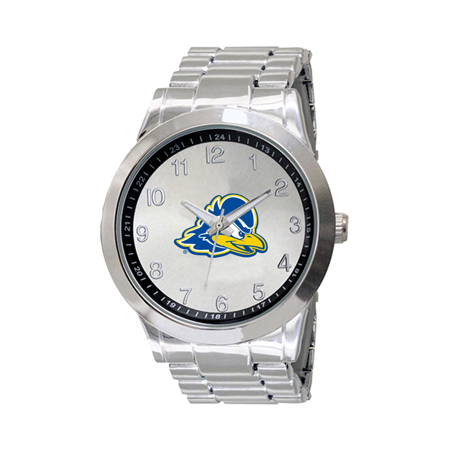 Men's  Silver Delaware Fightin' Blue Hens Integris Stainless Steel Watch