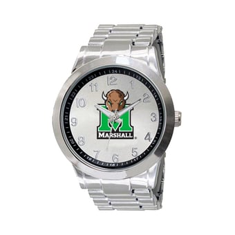 Men's  Silver Marshall Thundering Herd Integris Stainless Steel Watch