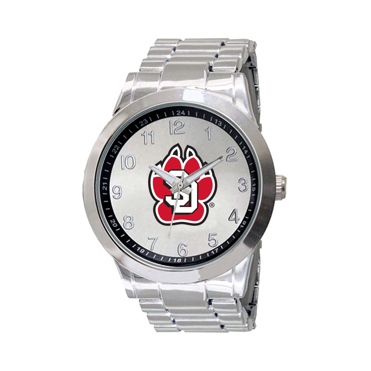 Men's  Silver South Dakota Coyotes Integris Stainless Steel Watch