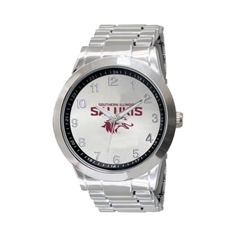 Men's  Silver Southern Illinois Salukis Integris Stainless Steel Watch