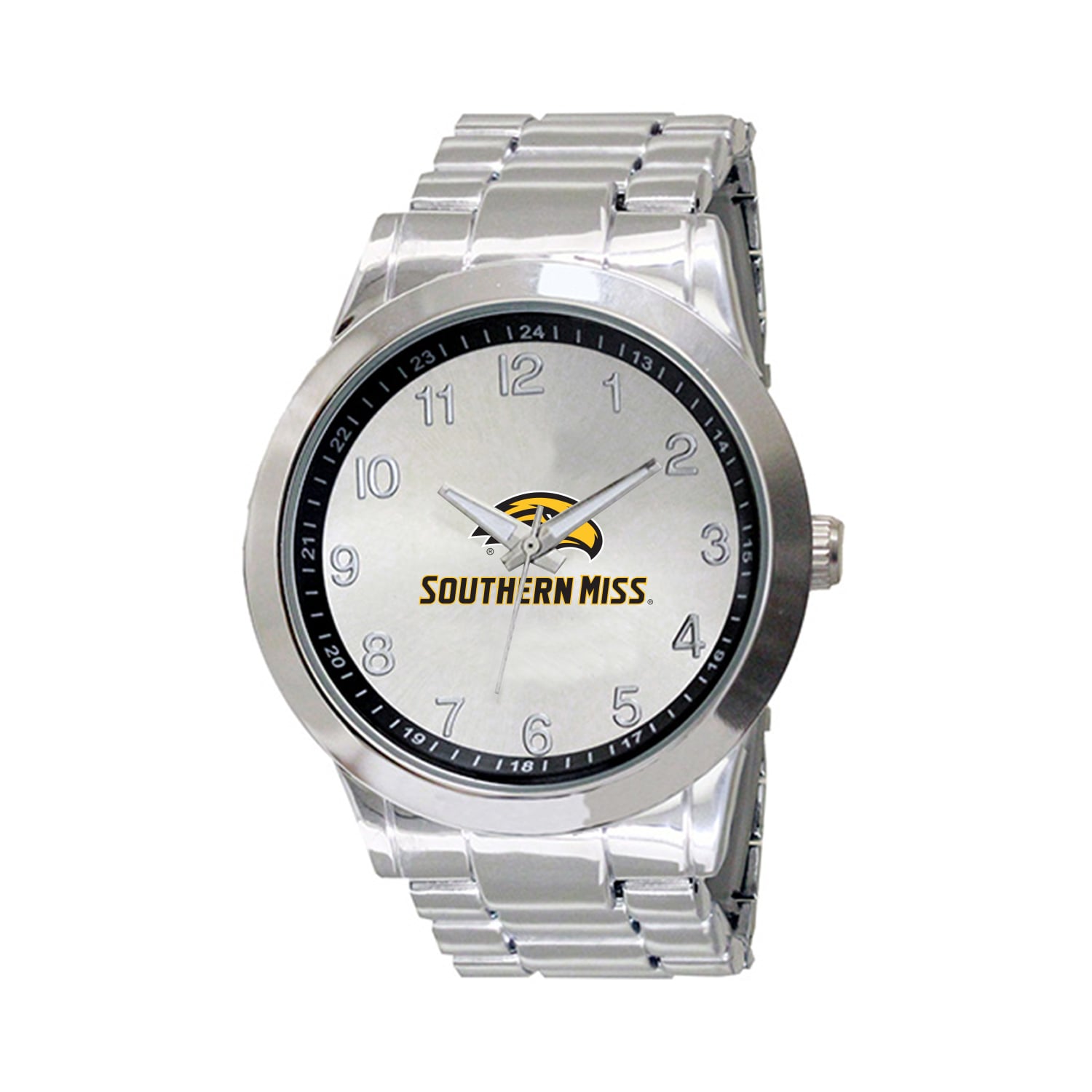Men's  Silver Southern Miss Golden Eagles Integris Stainless Steel Watch