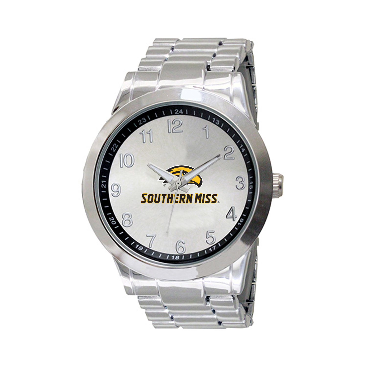 Men’s Silver Southern Miss Golden Eagles Integris Stainless Steel Watch Men’s Silver Southern Miss Golden Eagles Integris Stainless Steel Watch