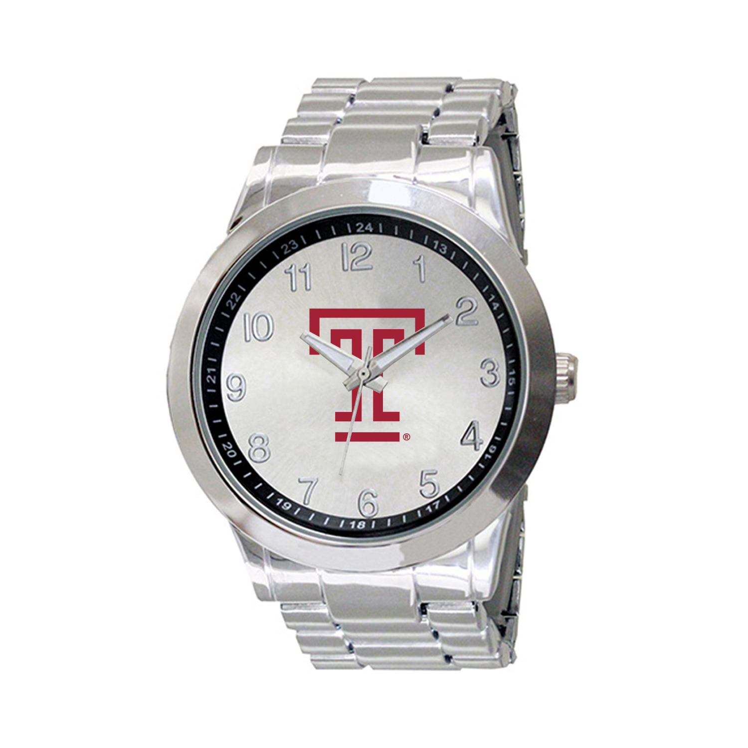 Men's  Silver Temple Owls Integris Stainless Steel Watch