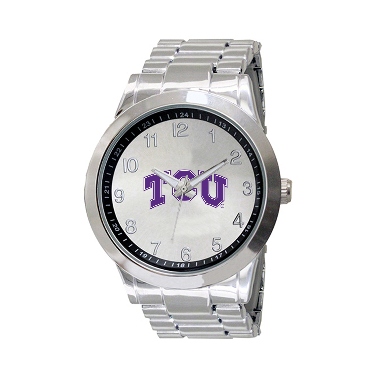 Men's  Silver TCU Horned Frogs Integris Stainless Steel Watch