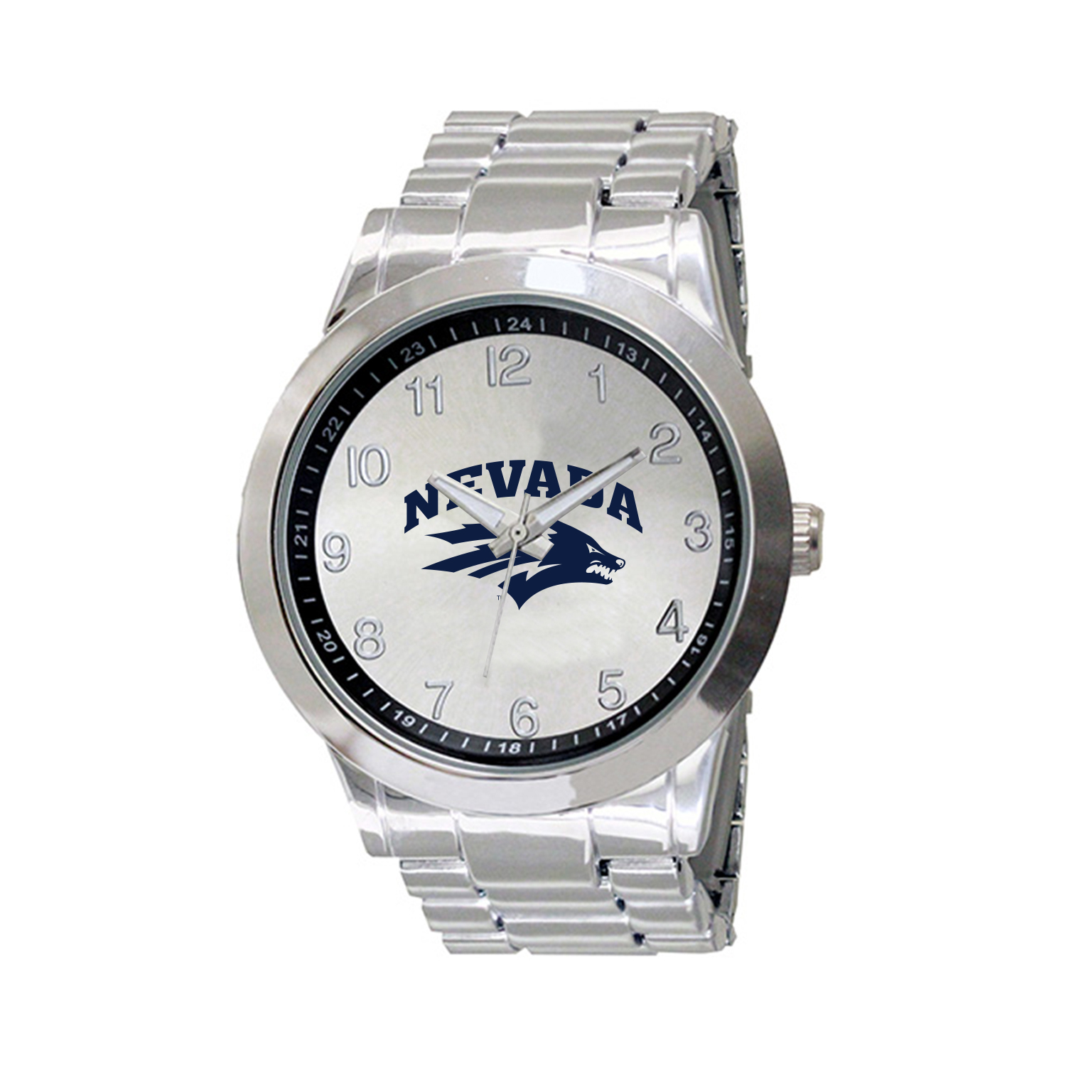 Men's  Silver Nevada Wolf Pack Integris Stainless Steel Watch