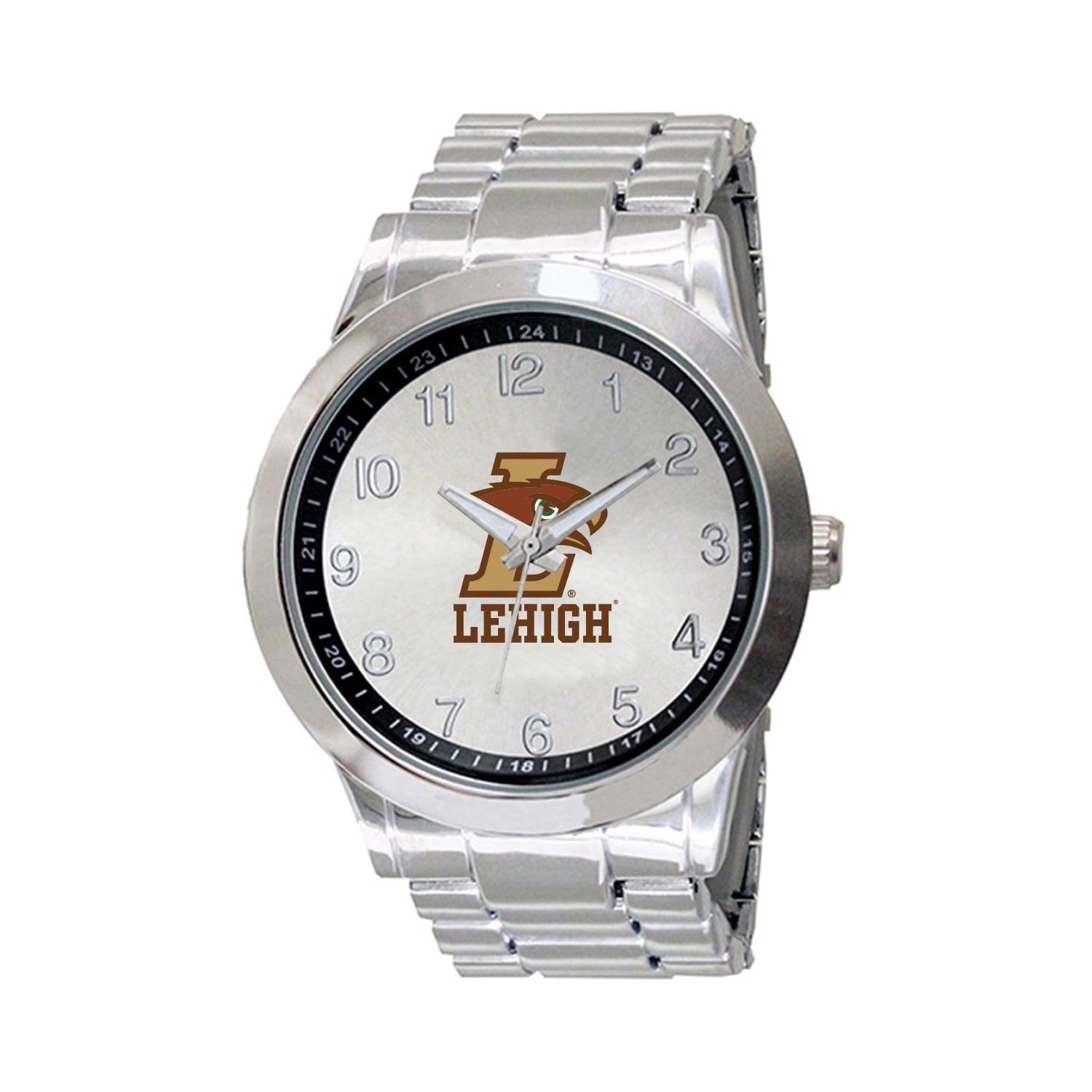 Men's  Silver Lehigh Mountain Hawks Integris Stainless Steel Watch
