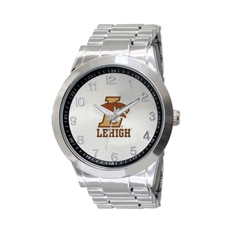 Men's  Silver Lehigh Mountain Hawks Integris Stainless Steel Watch