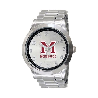 Men's  Silver Morehouse Maroon Tigers Integris Stainless Steel Watch
