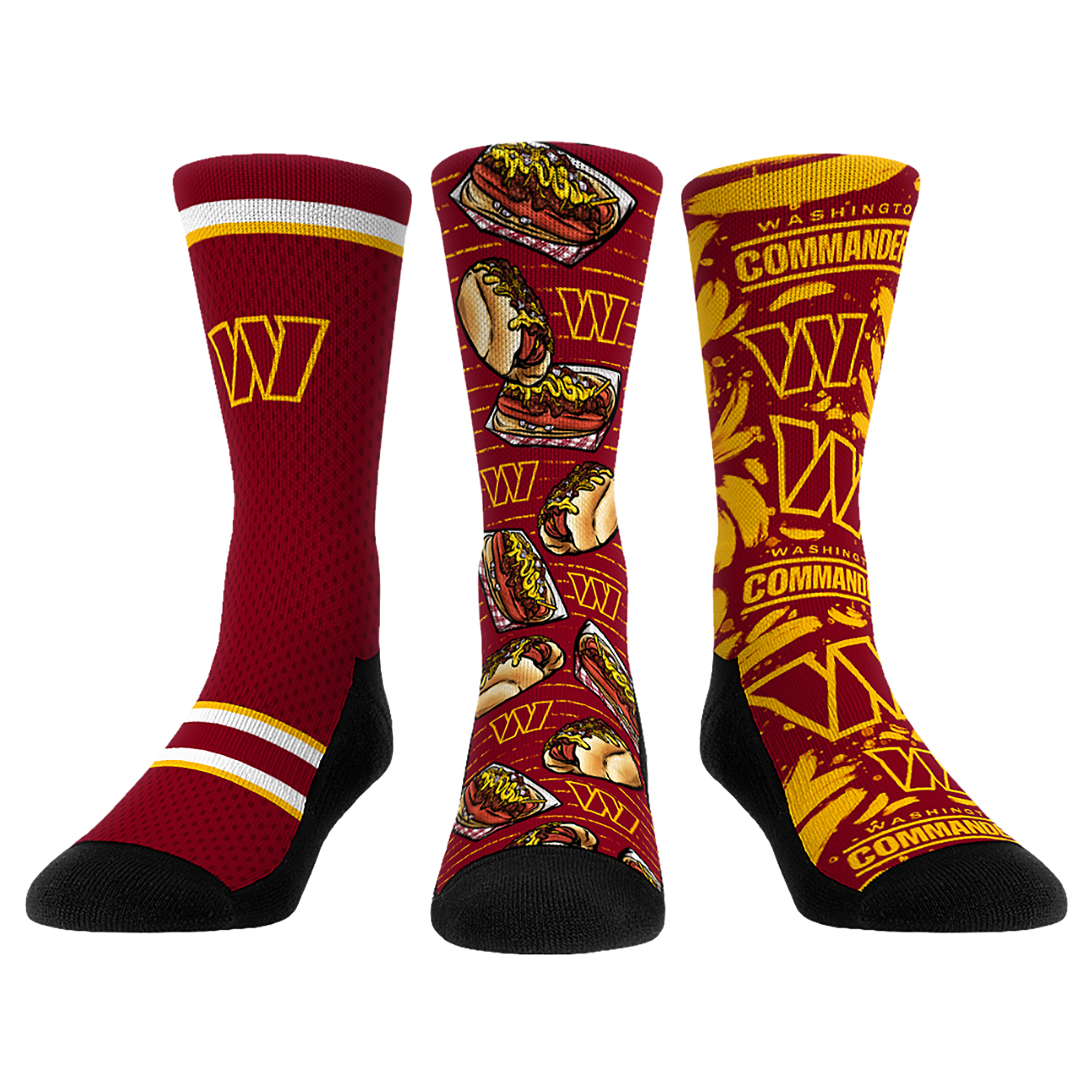 Unisex Rock Em Red Washington Commanders Fan Favorite Three-Pack Crew Sock Set