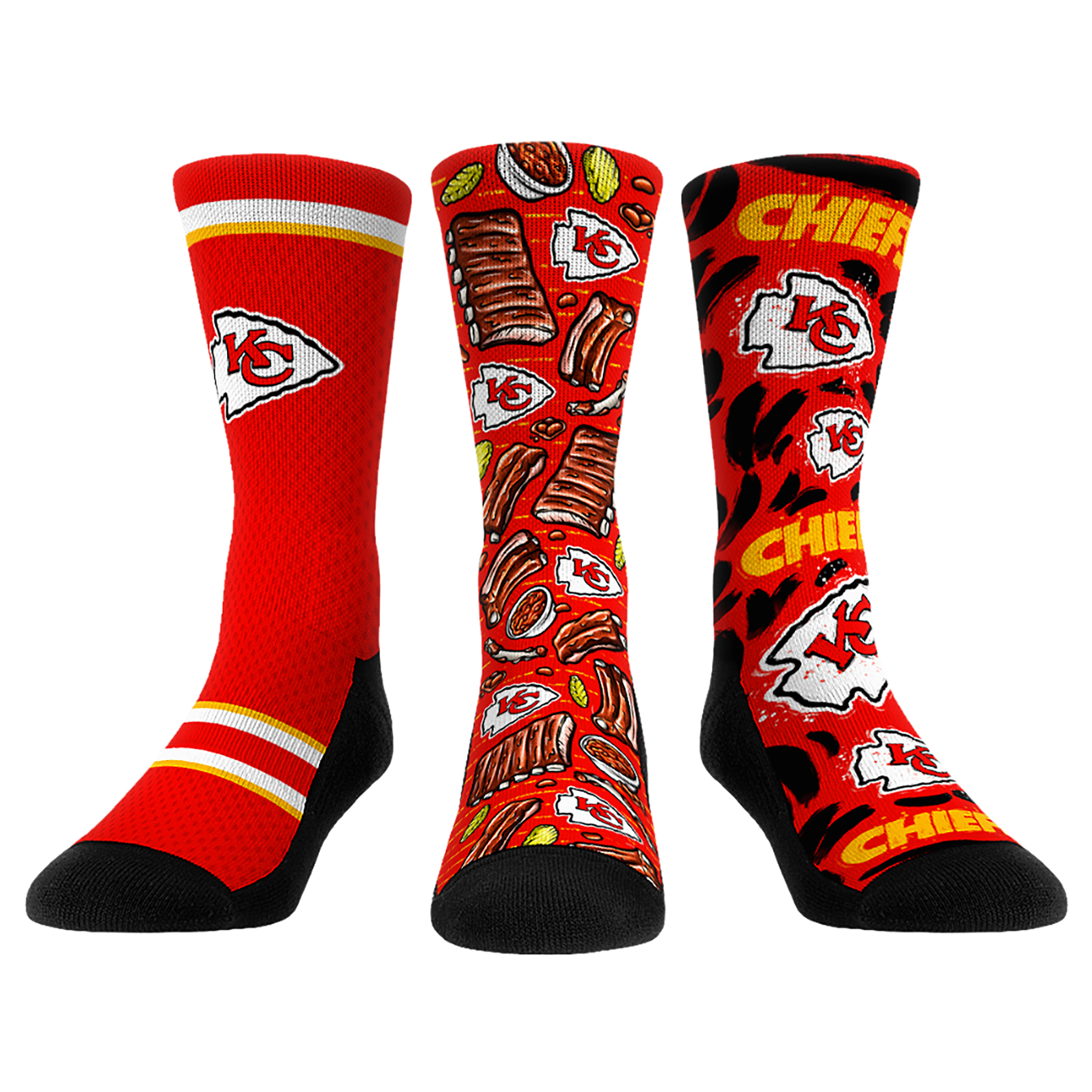 Unisex Rock Em Red Kansas City Chiefs Fan Favorite Three-Pack Crew Sock Set