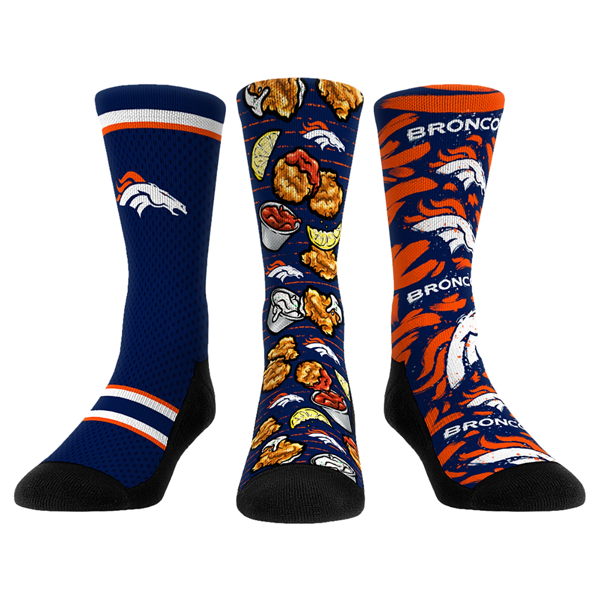 Unisex Rock Em Socks Denver Broncos Fan Favorite Three-Pack Crew Sock Set Unisex Rock Em Socks Denver Broncos Fan Favorite Three-Pack Crew Sock Set