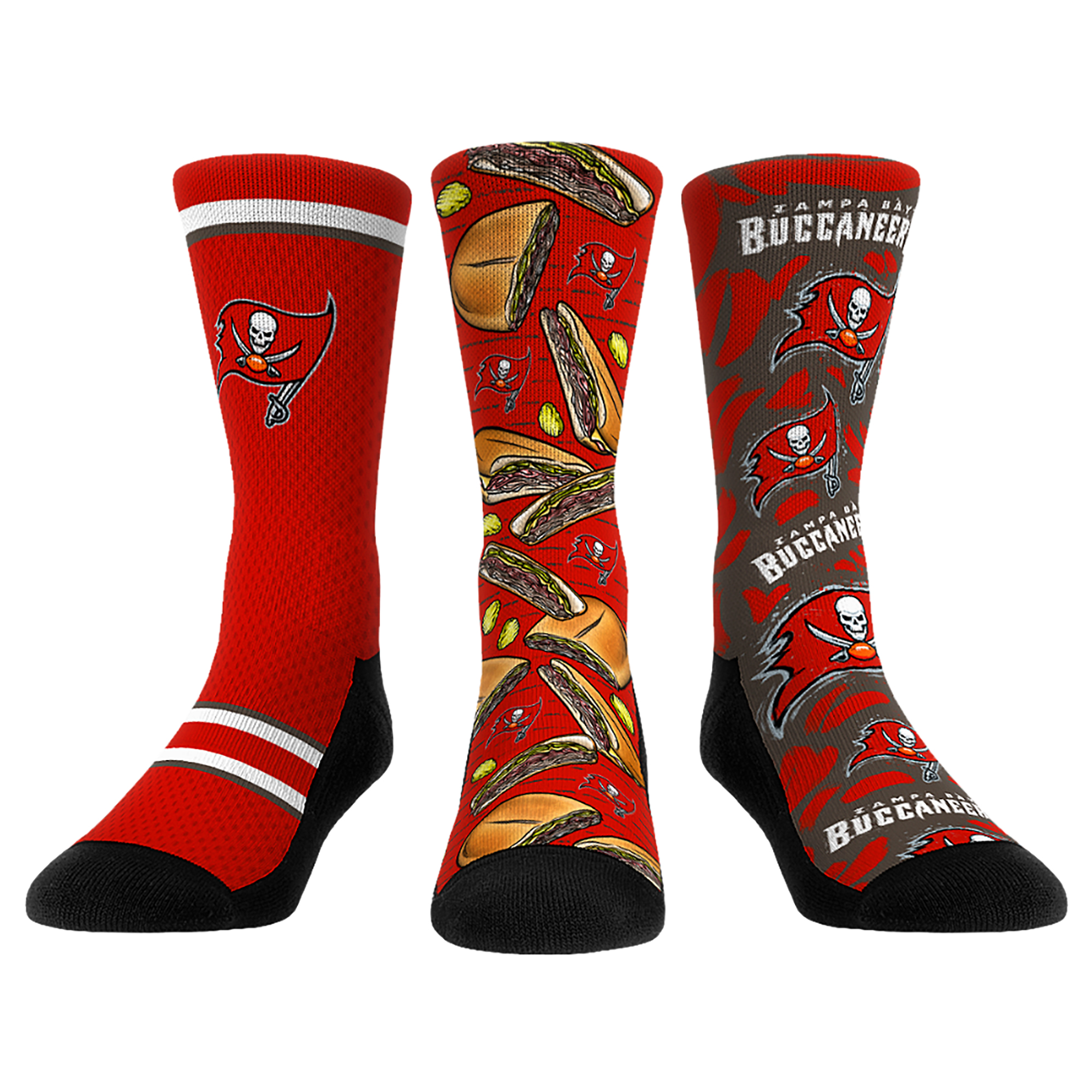 Unisex Rock Em Red Tampa Bay Buccaneers Fan Favorite Three-Pack Crew Sock Set