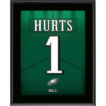 "Jalen Hurts Philadelphia Eagles 10.5"" x 13"" Kelly Green Jersey Number Sublimated Player Plaque"