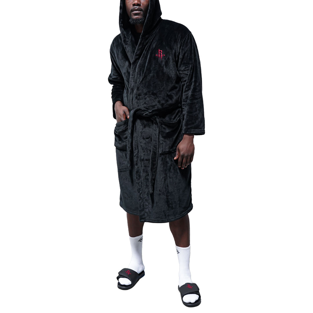 Unisex ISlide Black Houston Rockets Fleece Phantom Robe