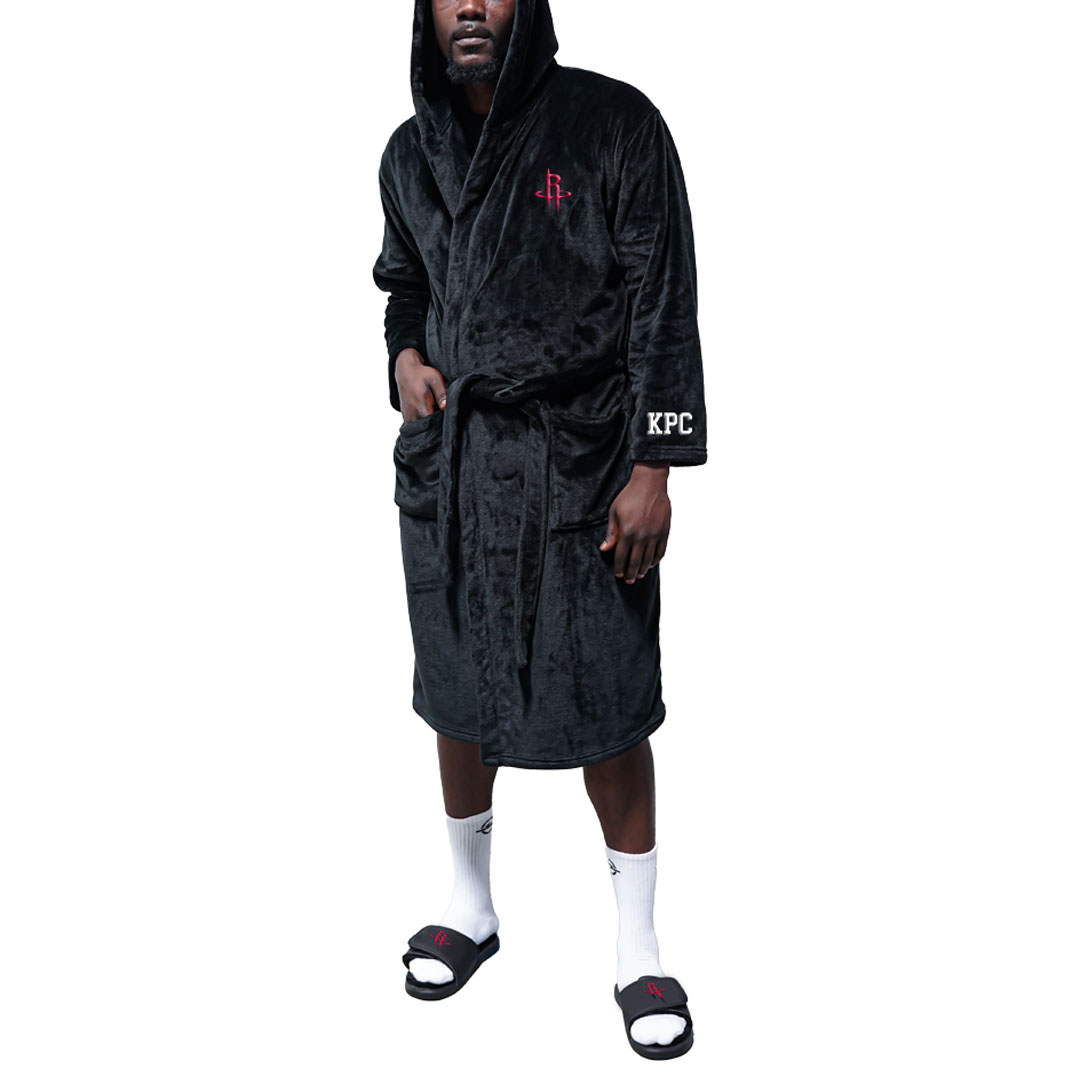 Men's ISlide Black Houston Rockets Personalized Phantom Robe