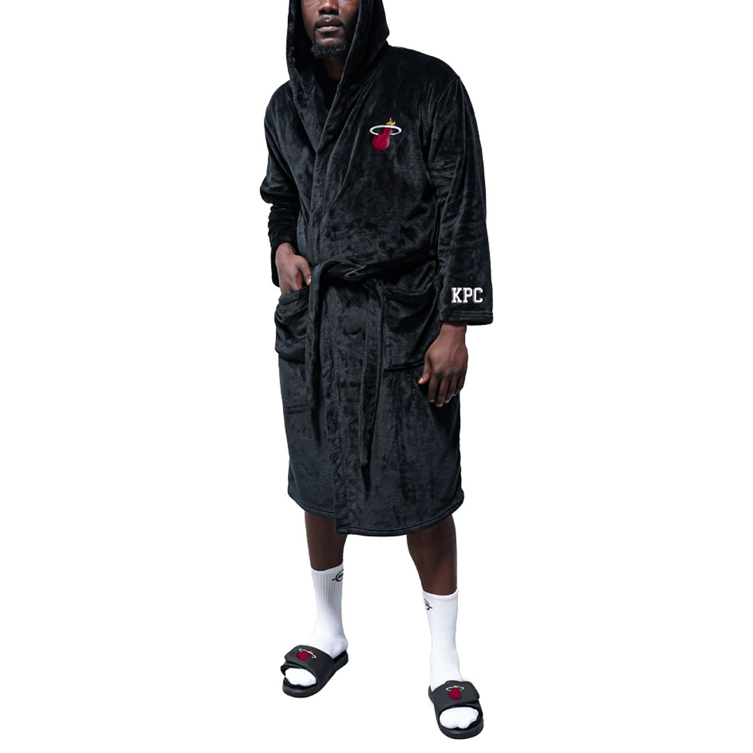 Men's ISlide Black Miami Heat Personalized Phantom Robe