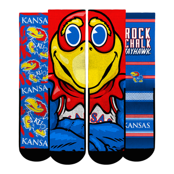 Unisex Rock Em  Royal Kansas Jayhawks Fan Favorite Three-Pack Crew Sock Set